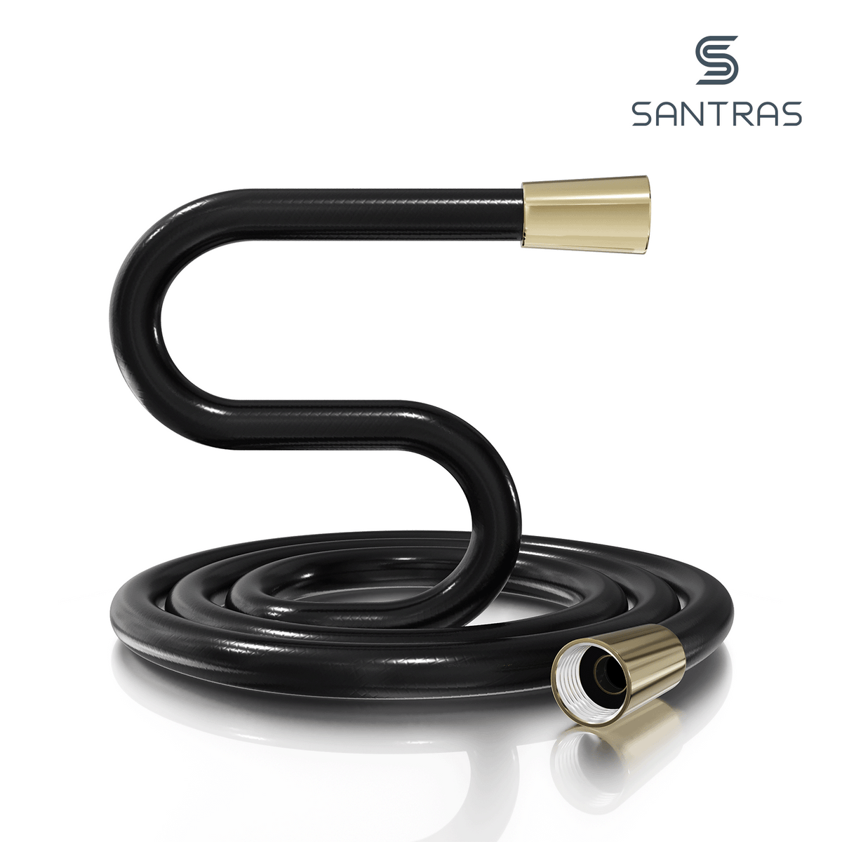 SANTRAS® Kunststoffschlauch in Schwarz / Edelmessing