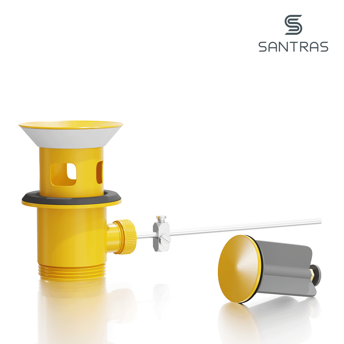 SANTRAS® Exzenter-Ablaufgarnitur in Gelb