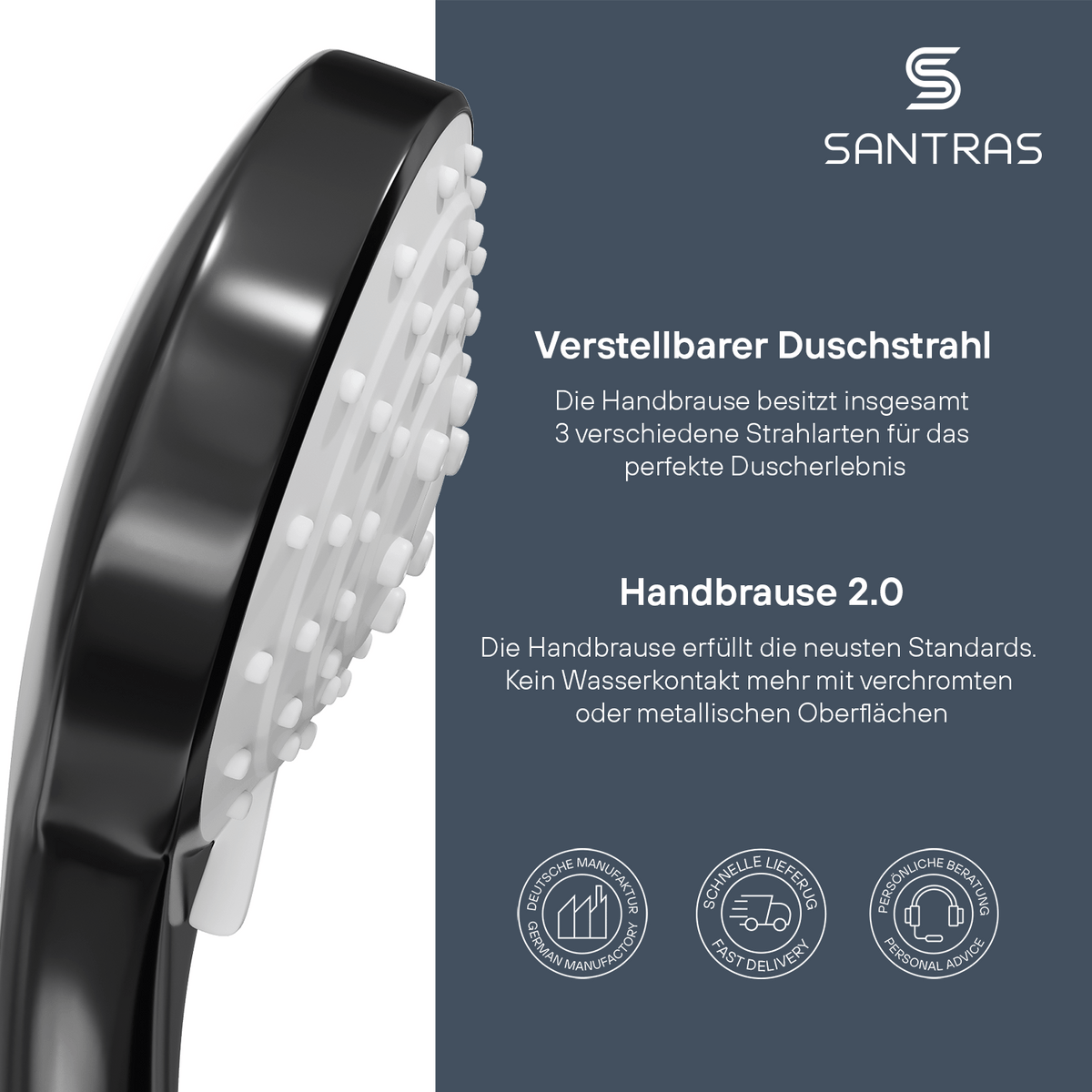SANTRAS® Handbrause Sina in Schwarz