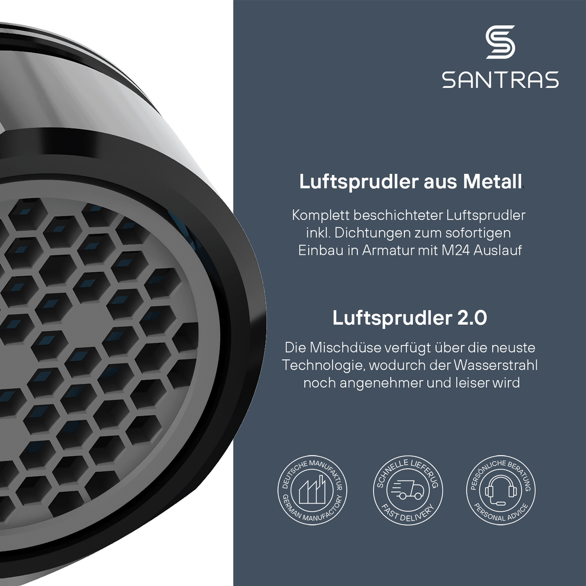 SANTRAS® Luftsprudler M24 in Schwarz