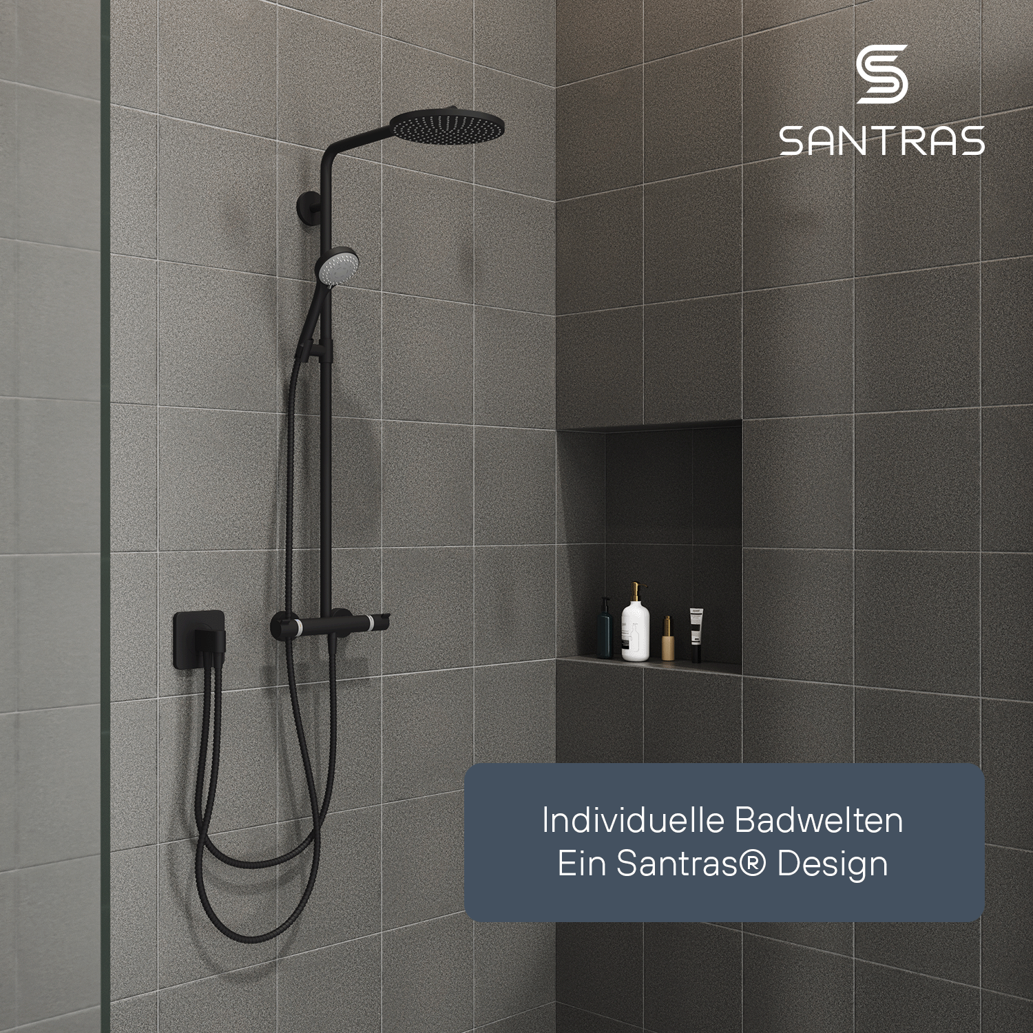 SANTRAS® Metallschlauch in Schwarz-Matt