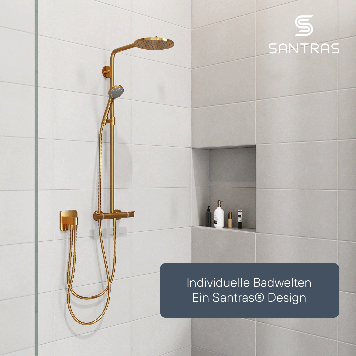 SANTRAS® Metallschlauch in Gold (24 Karat)