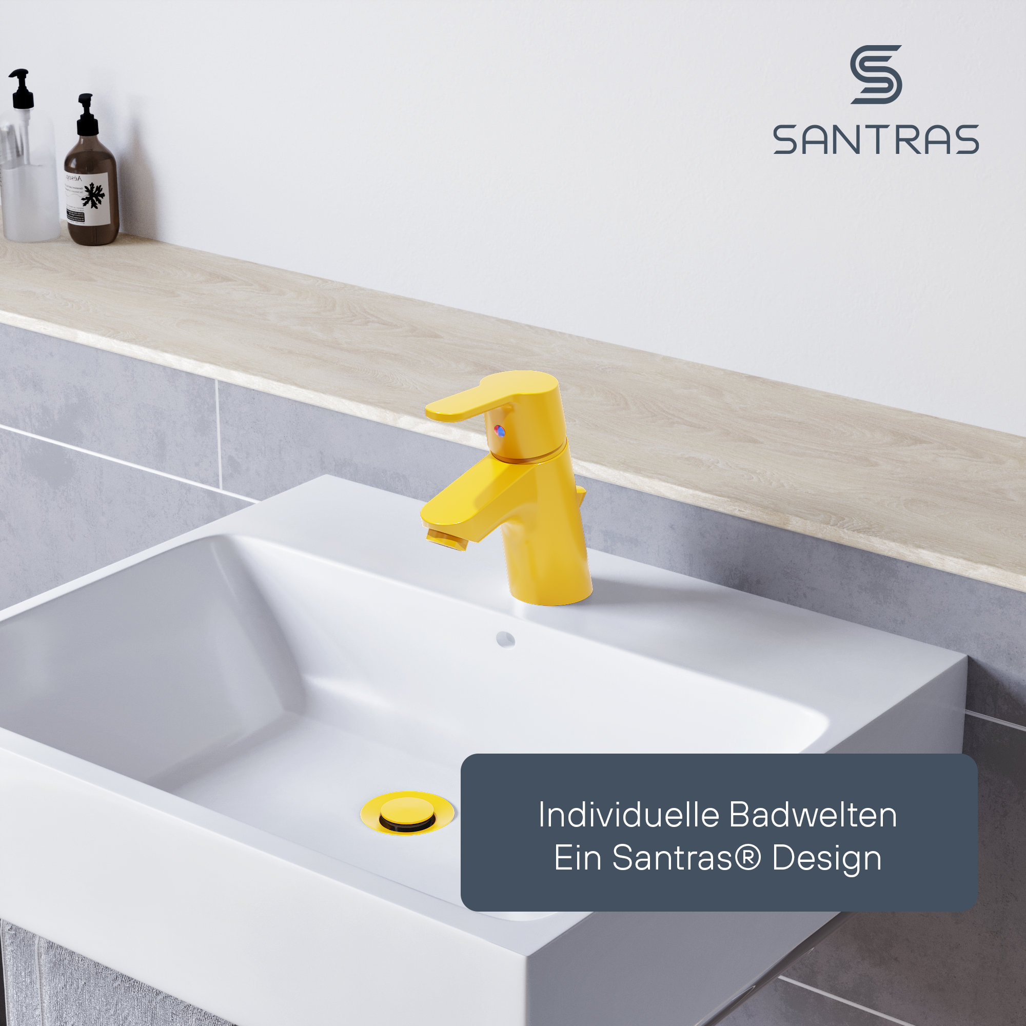 SANTRAS® Waschtischarmatur inkl. Ablaufgarnitur in Gelb