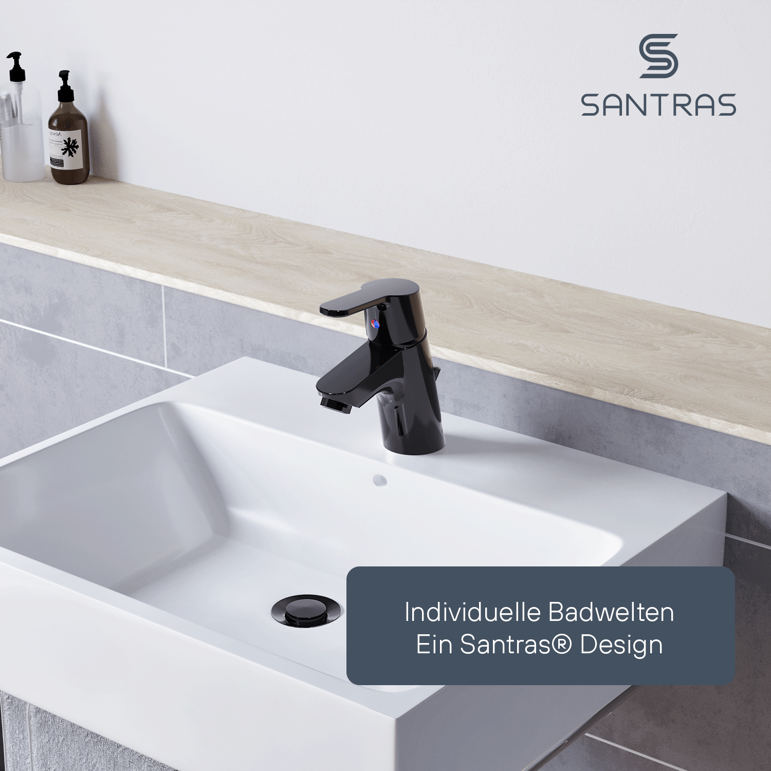 SANTRAS® Exzenter-Ablaufgarnitur in Schwarz