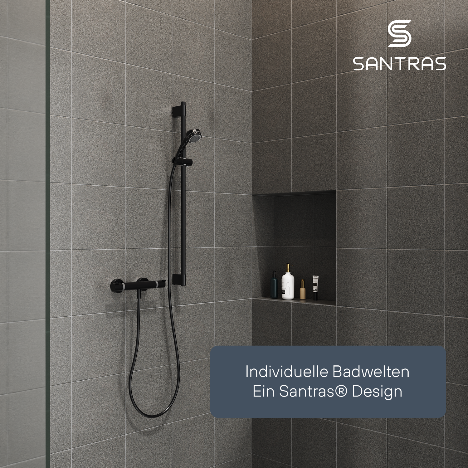 SANTRAS® Wandstange in Schwarz