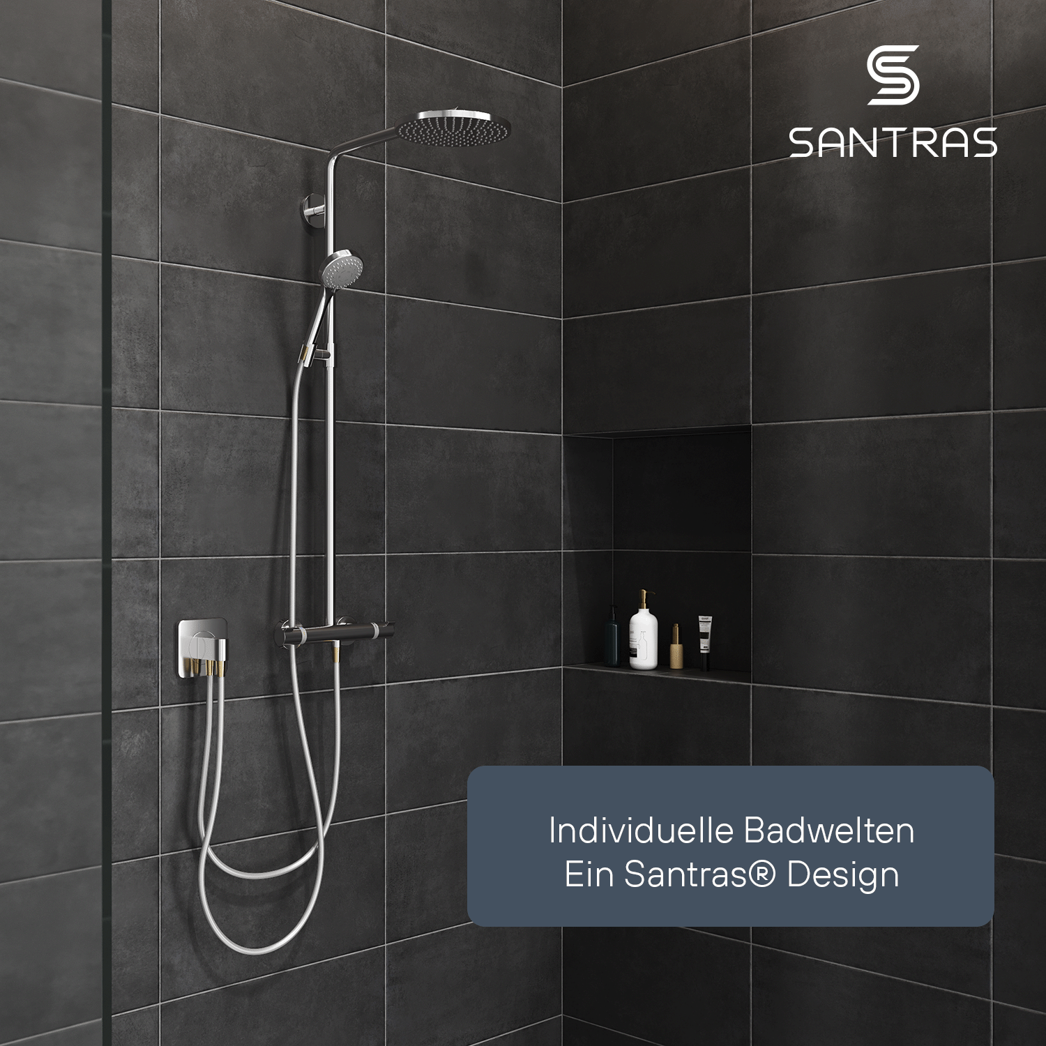 SANTRAS® Kunststoffschlauch in Chrom / Edelmessing