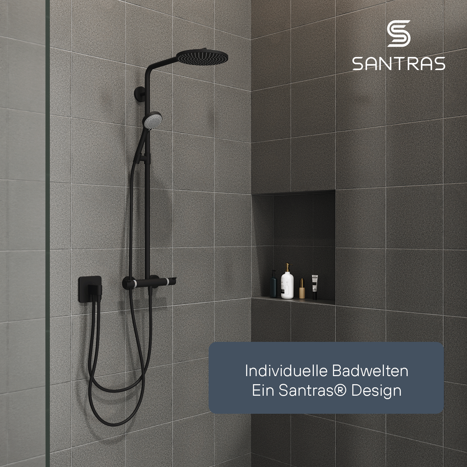 SANTRAS® Kunststoffschlauch in Schwarz-Matt