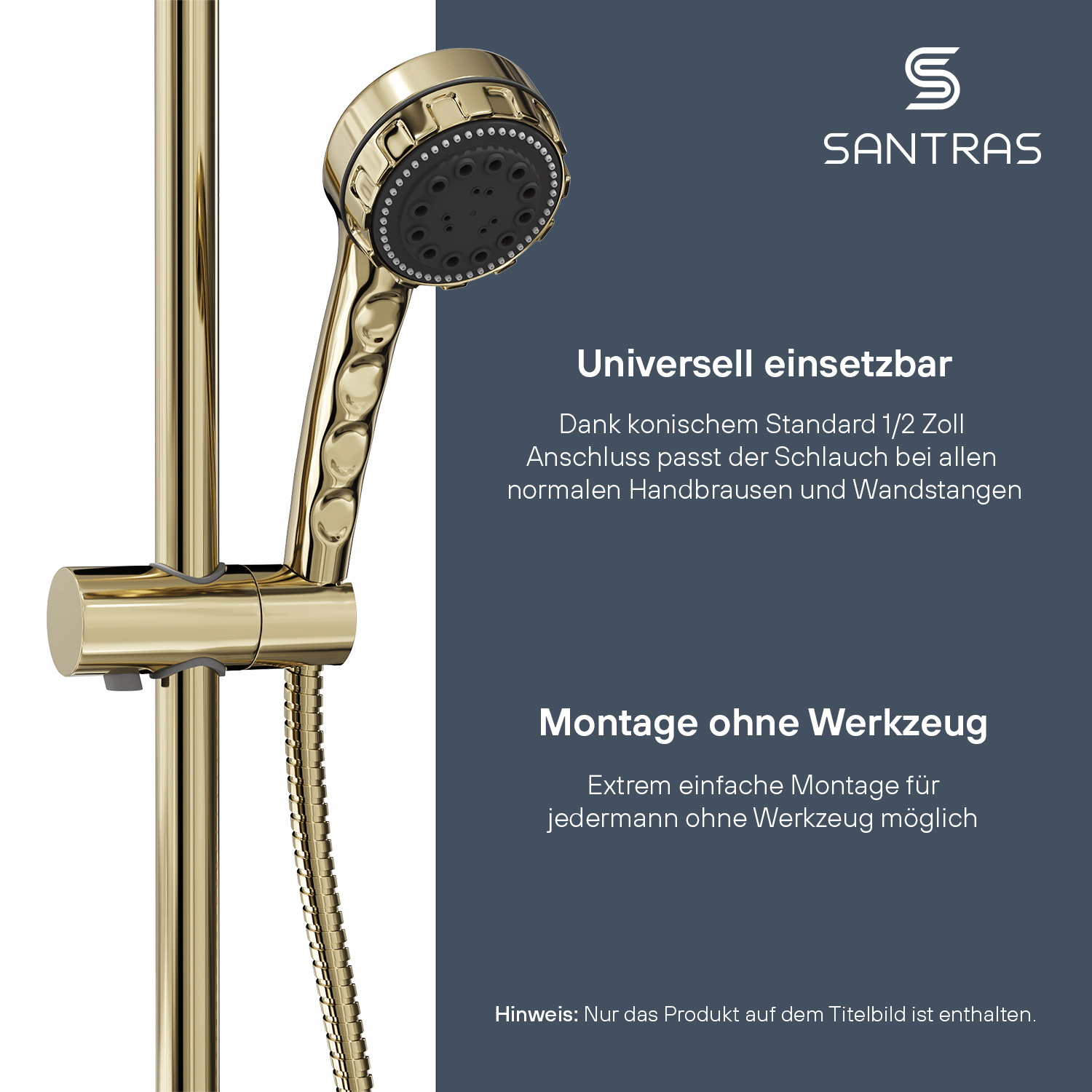 SANTRAS® Metallschlauch in Edelmessing
