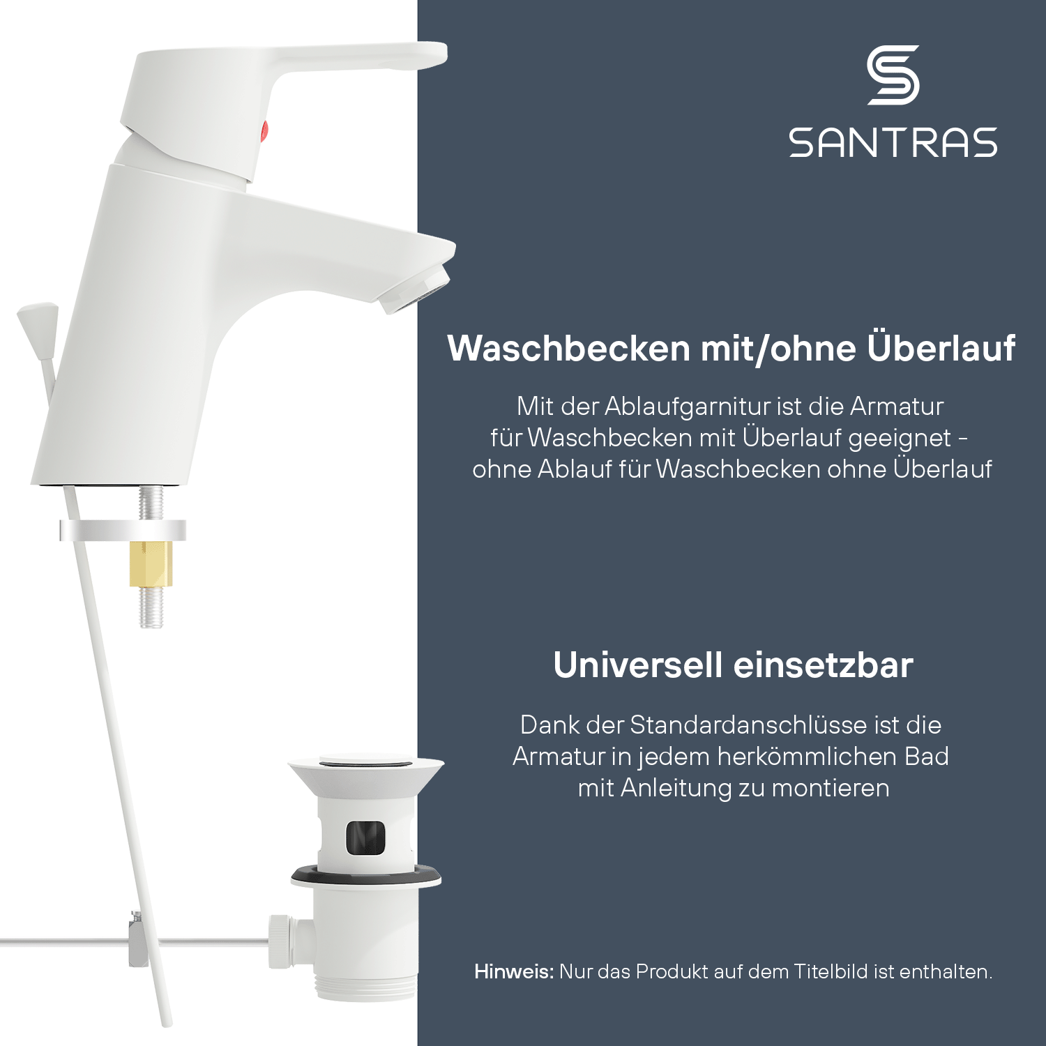 SANTRAS® Waschtischarmatur in Weiß-Matt