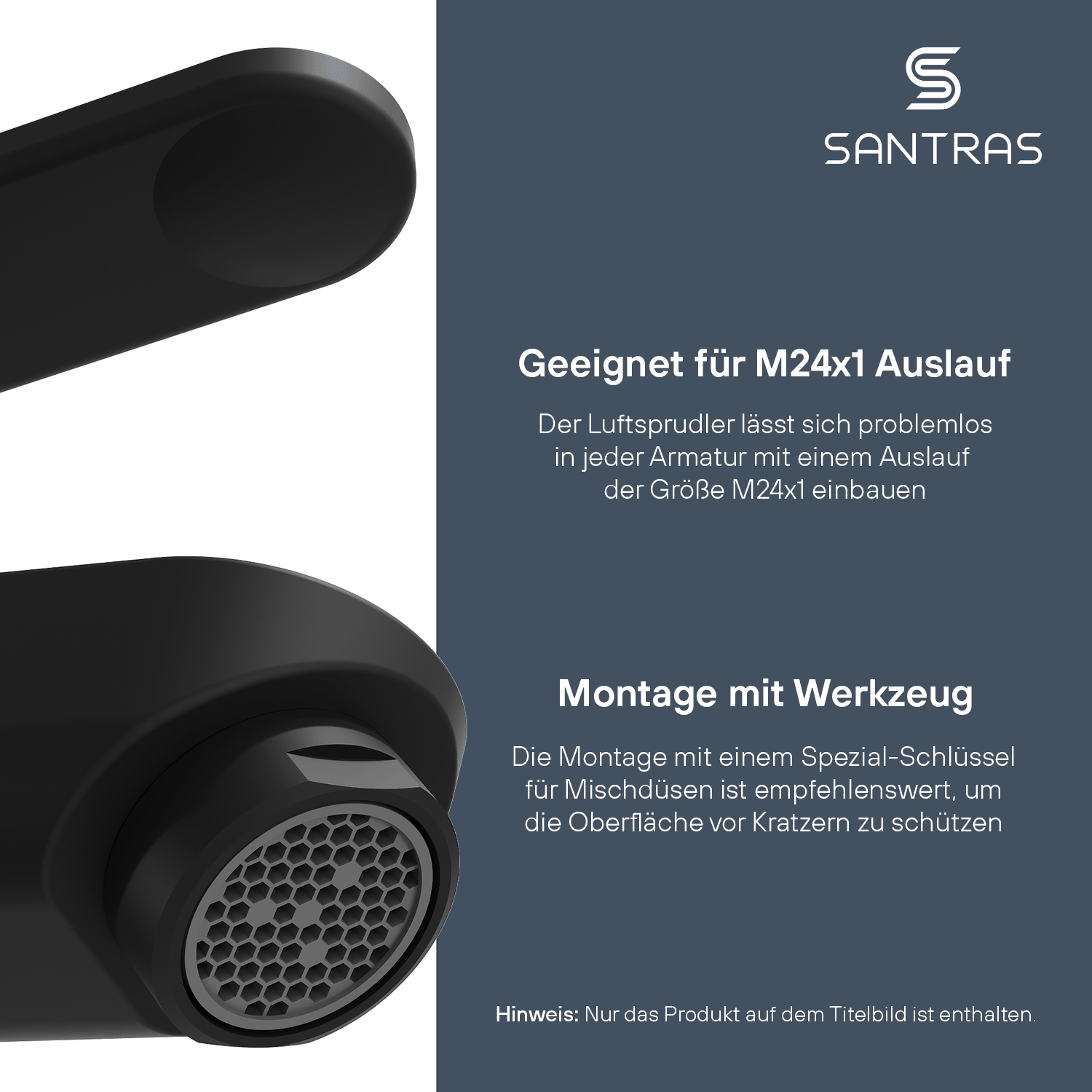 SANTRAS® Luftsprudler M24 in Schwarz-Matt