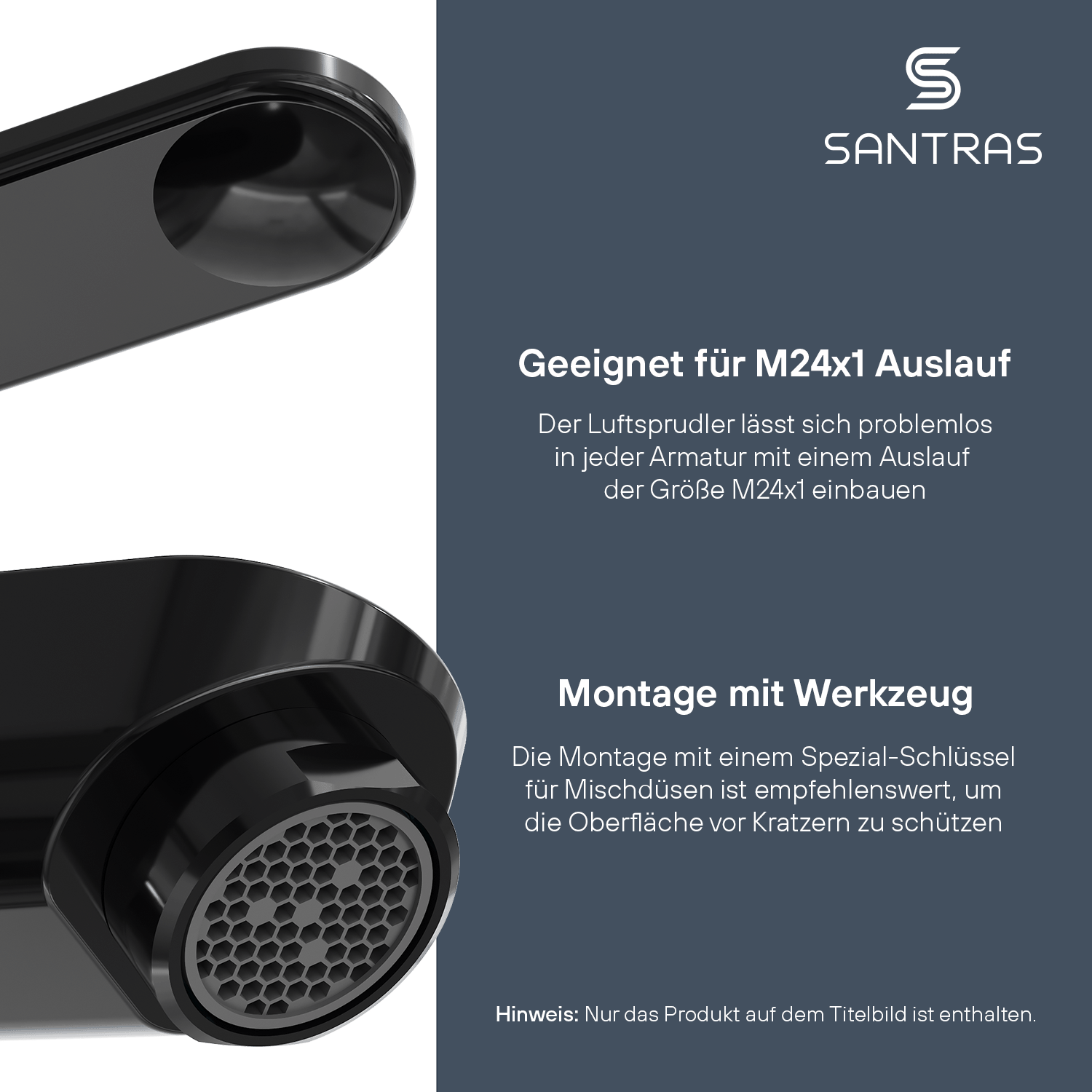SANTRAS® Luftsprudler M24 in Schwarz