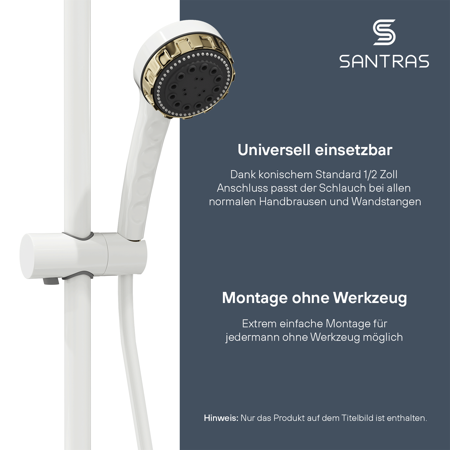 SANTRAS® Kunststoffschlauch in Weiß / Edelmessing