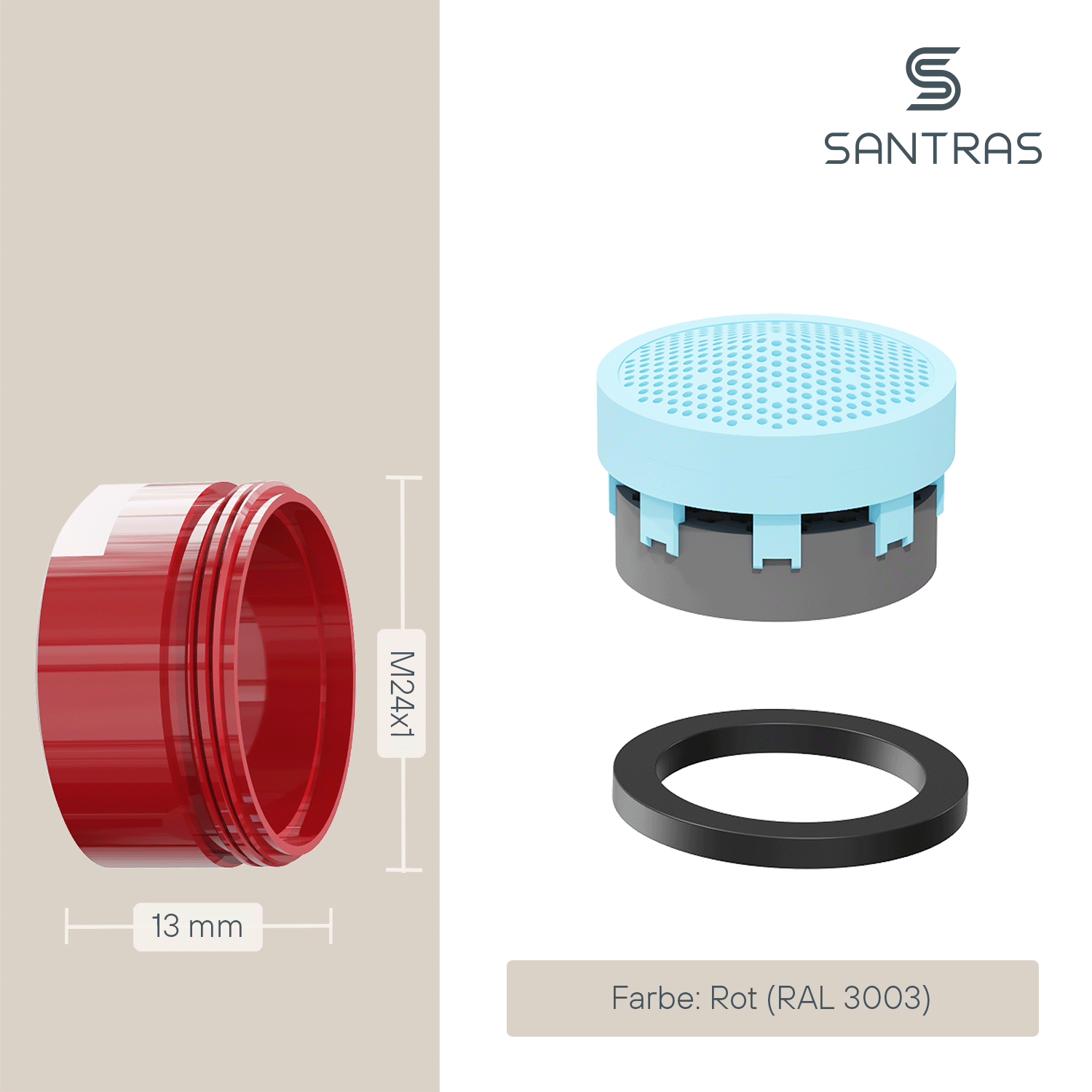 SANTRAS® Luftsprudler M24 in Rot