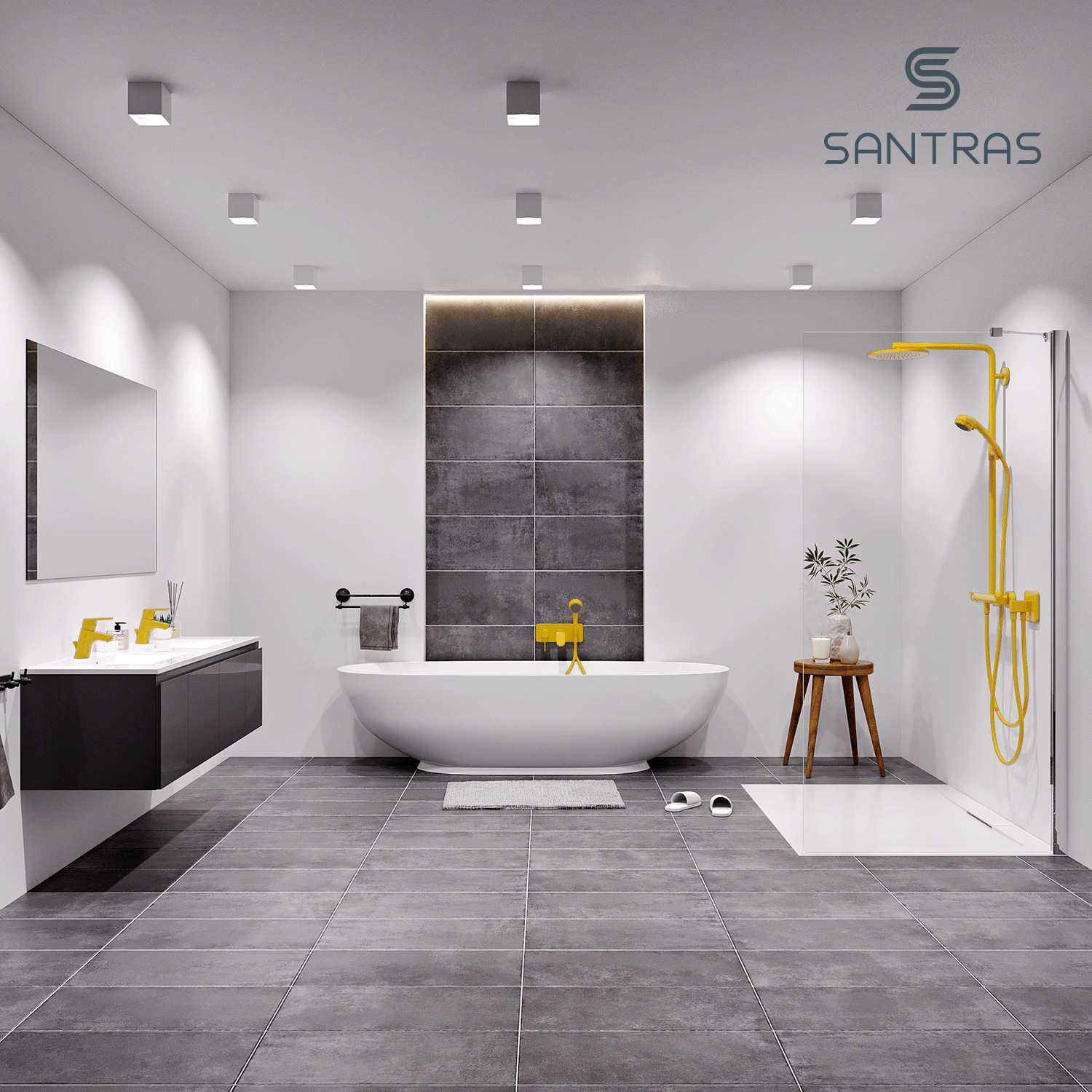 SANTRAS® Wandhalterung in Gelb