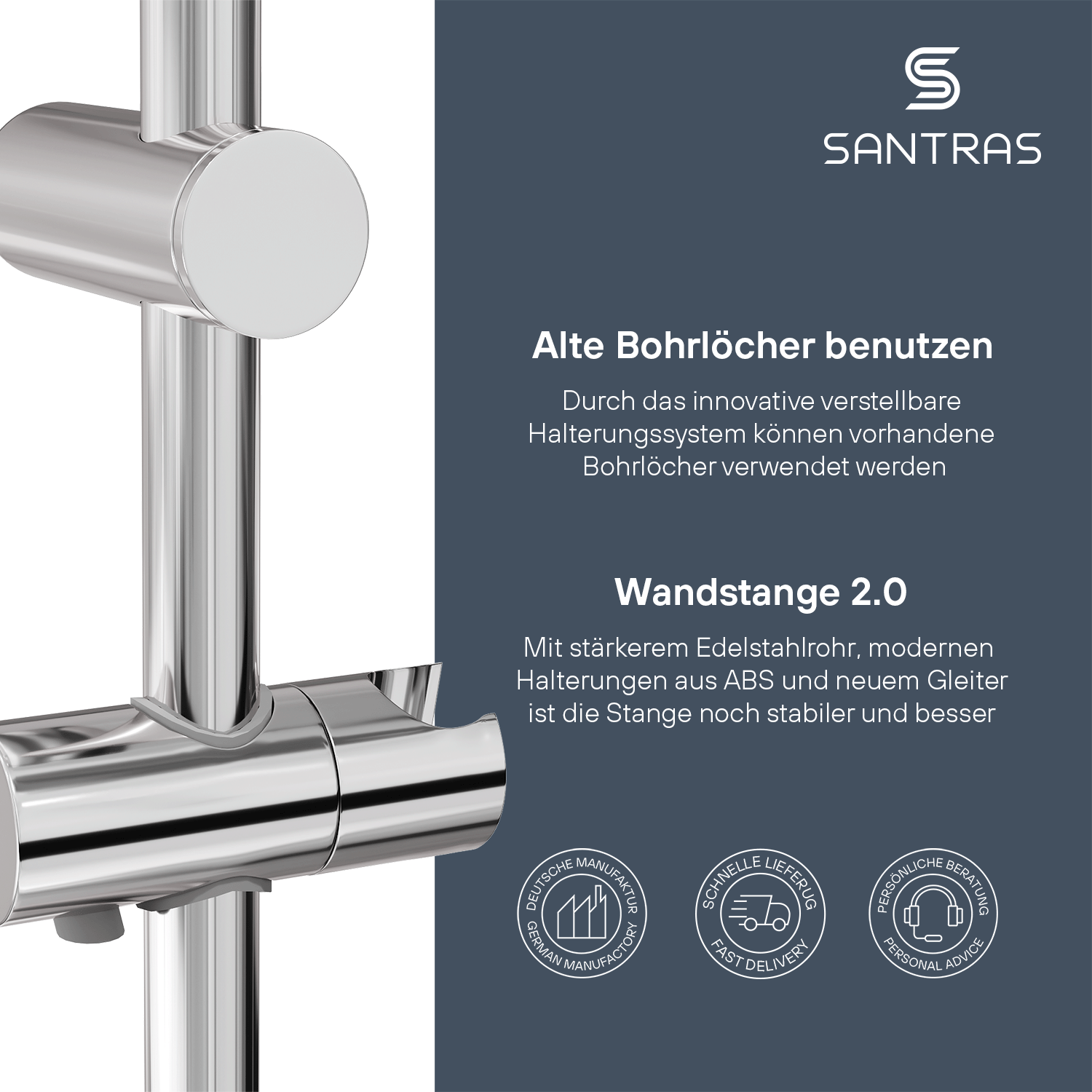 SANTRAS® Wandstange in Chrom