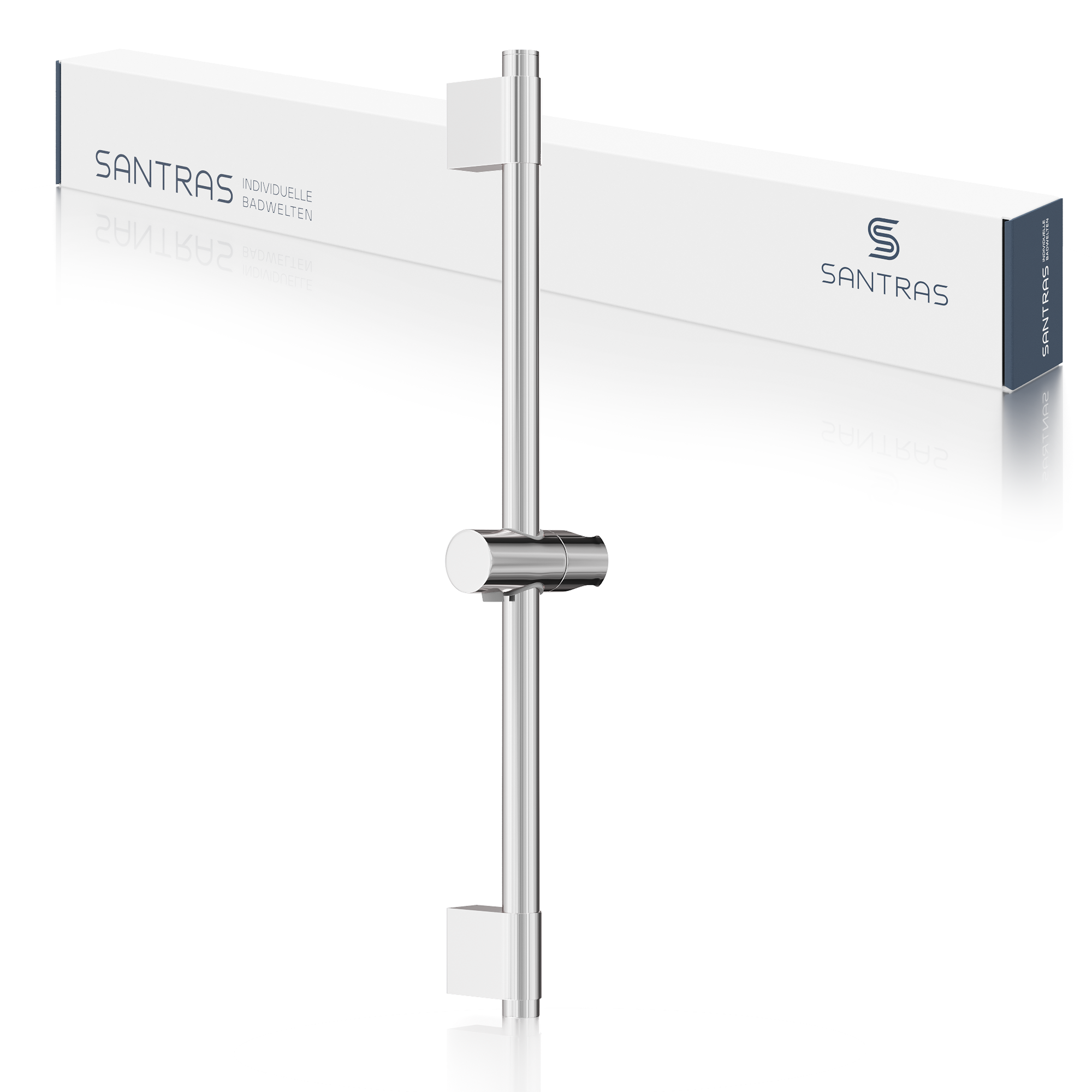 SANTRAS® Wandstange in Chrom (Design eckig)