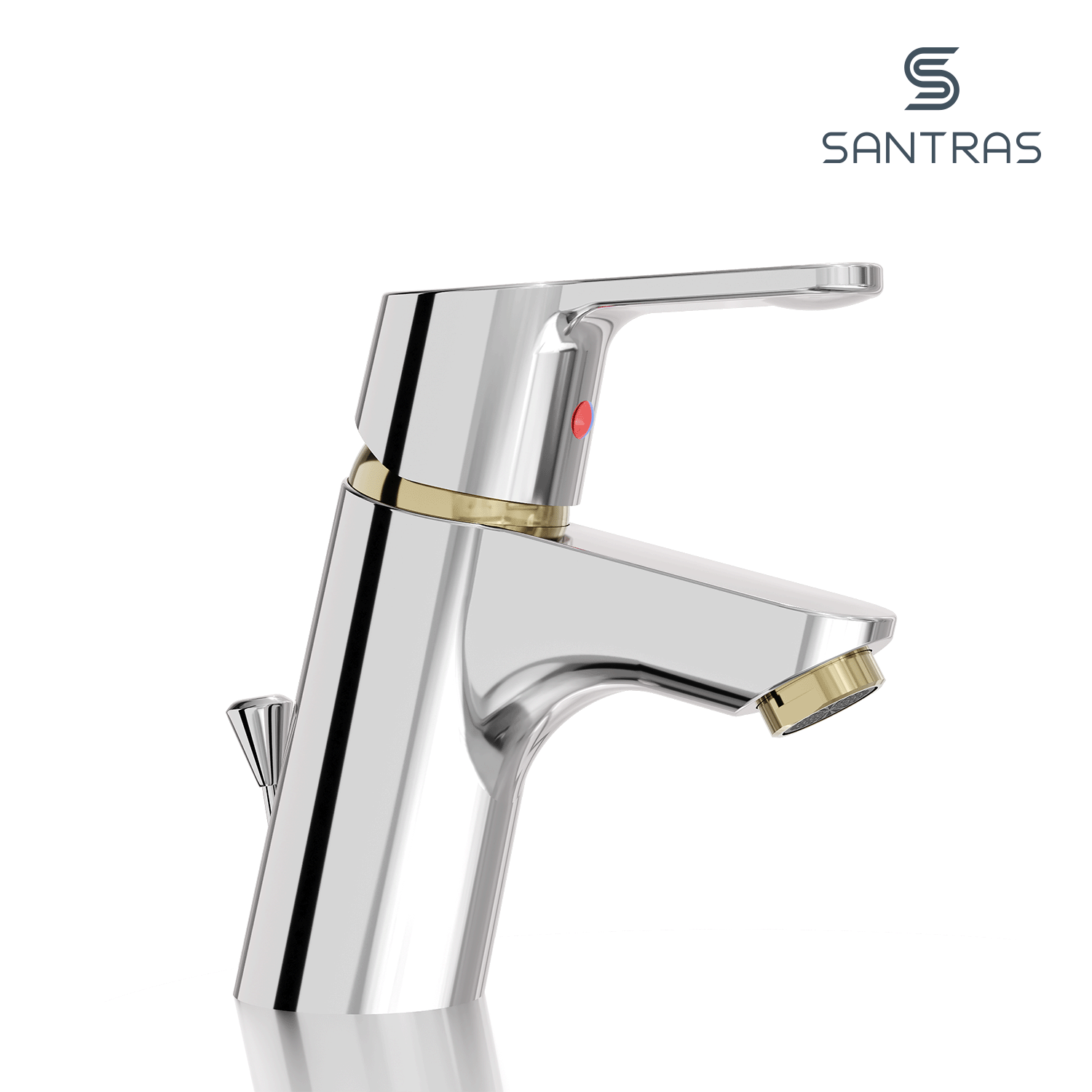 SANTRAS® Waschtischarmatur in Chrom / Edelmessing