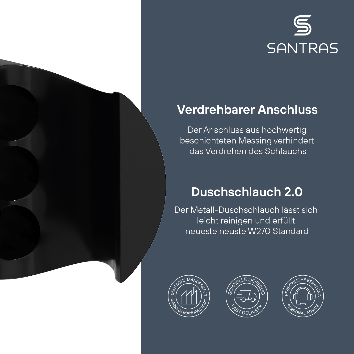 SANTRAS® Wandhalterung in Schwarz