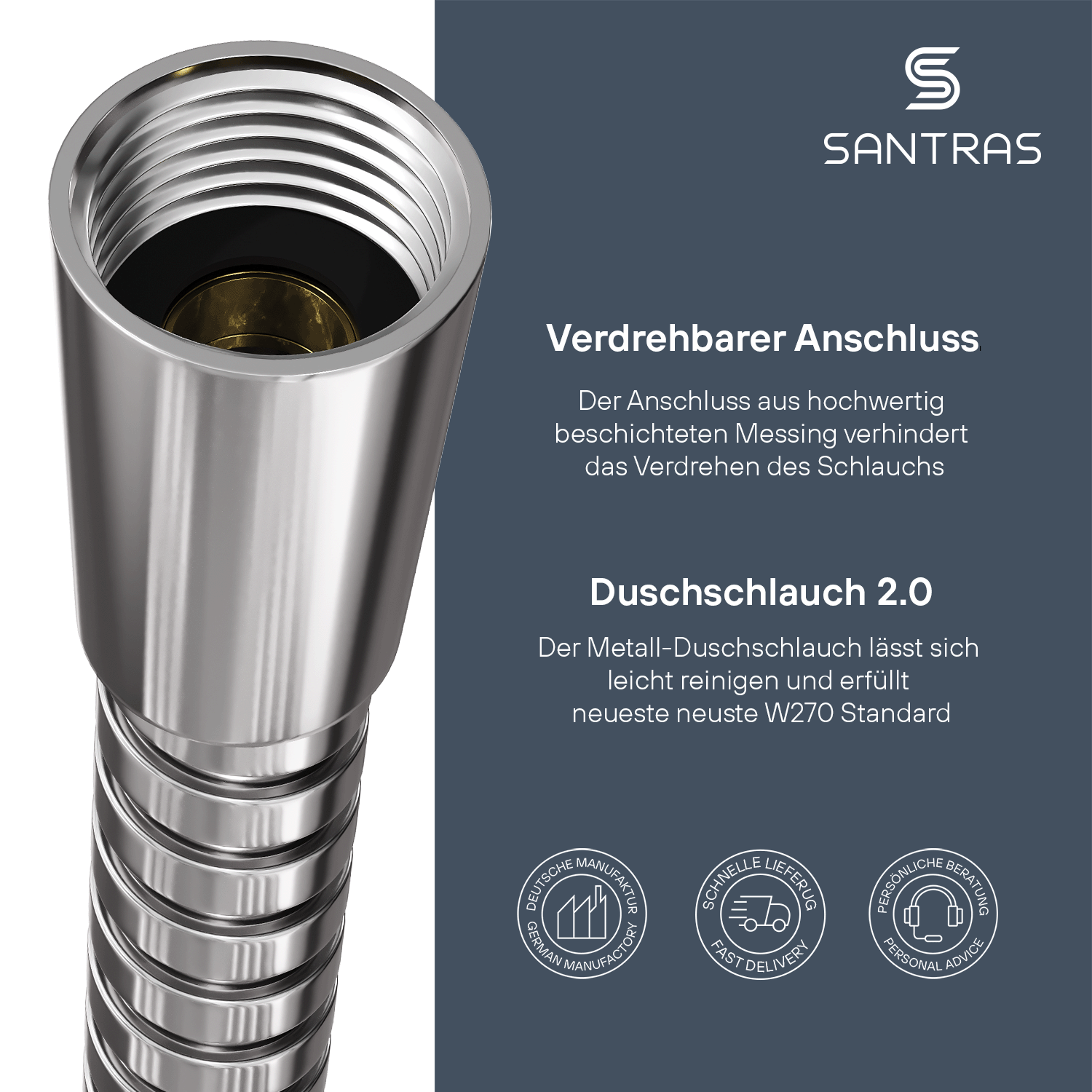 SANTRAS® Metallschlauch in Chrom