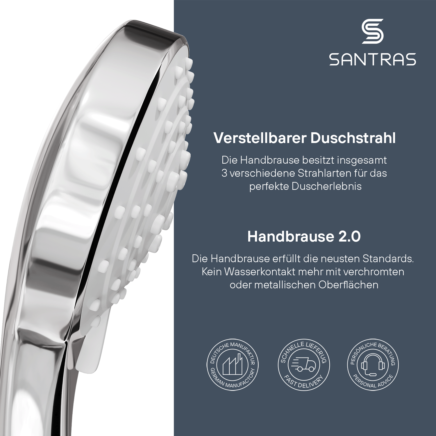 SANTRAS® Handbrause Sina in Chrom