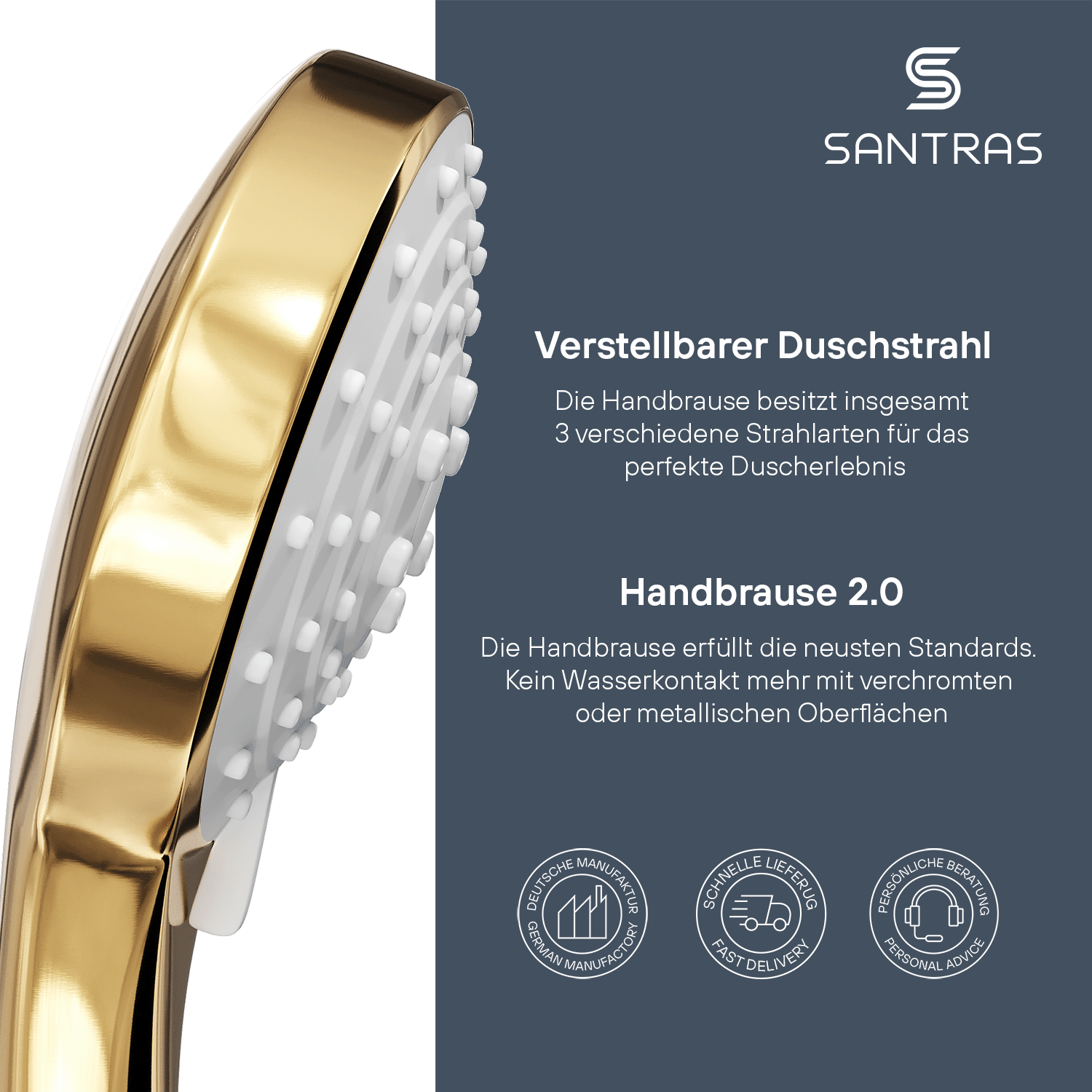 SANTRAS® Handbrause Sina in Gold