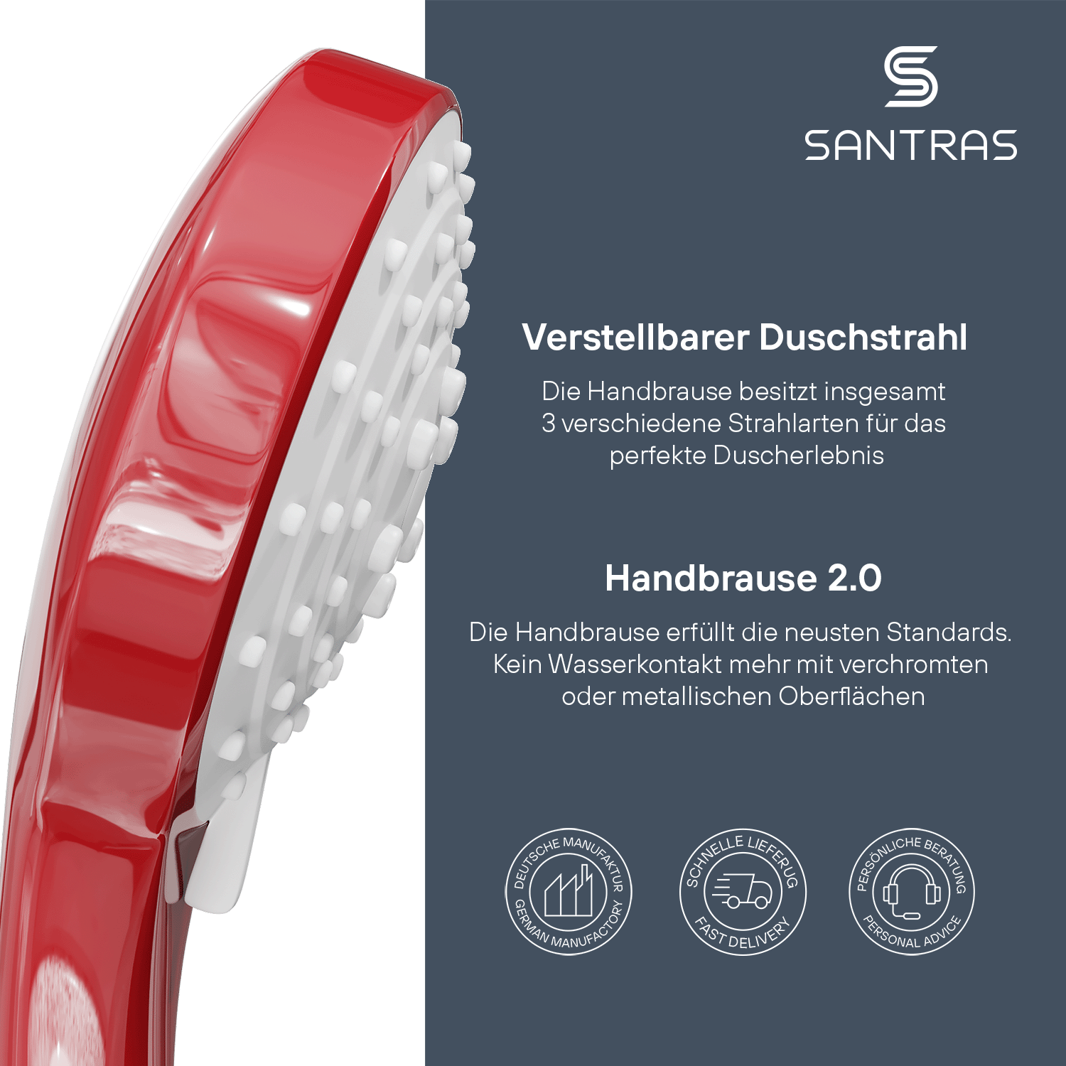 SANTRAS® Handbrause Sina in Rot