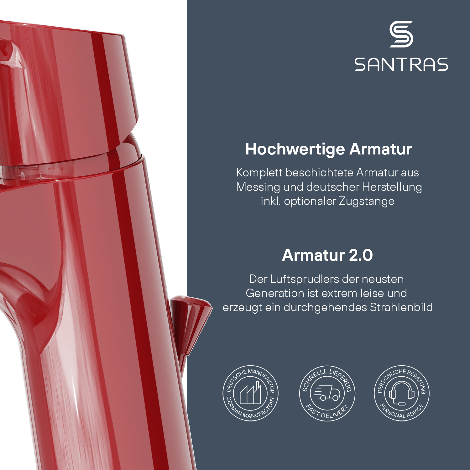 SANTRAS® Waschtischarmatur in Rot