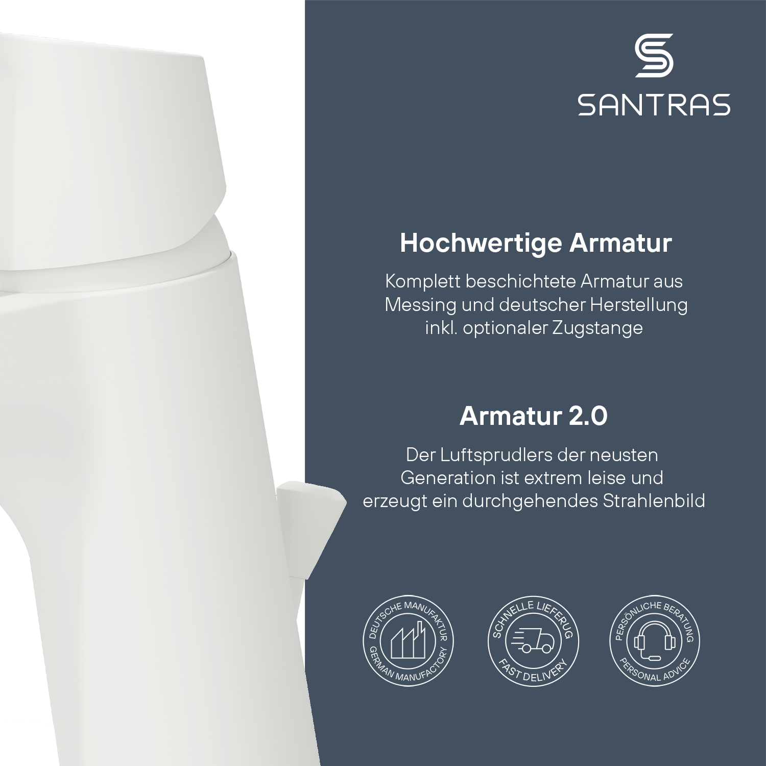 SANTRAS® Waschtischarmatur in Weiß-Matt