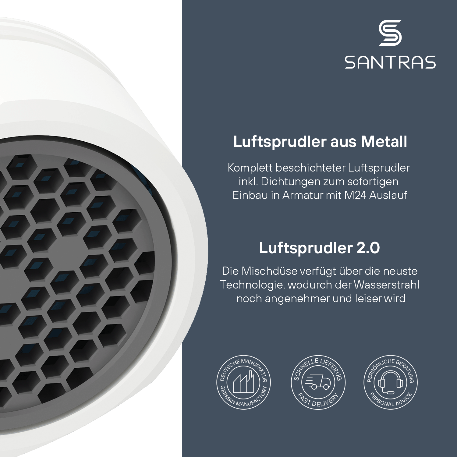 SANTRAS® Luftsprudler M24 in Weiß Matt