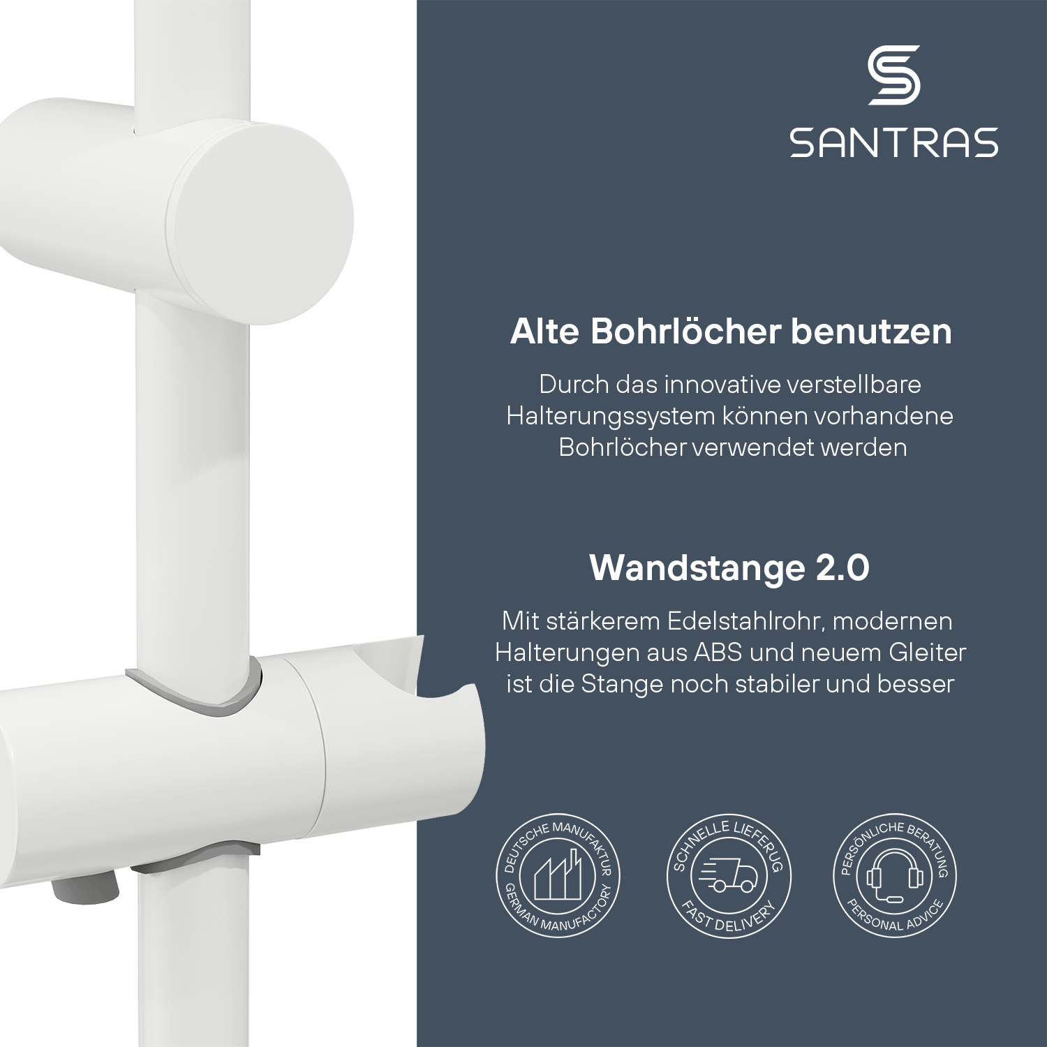 SANTRAS® Wandstange in Weiß