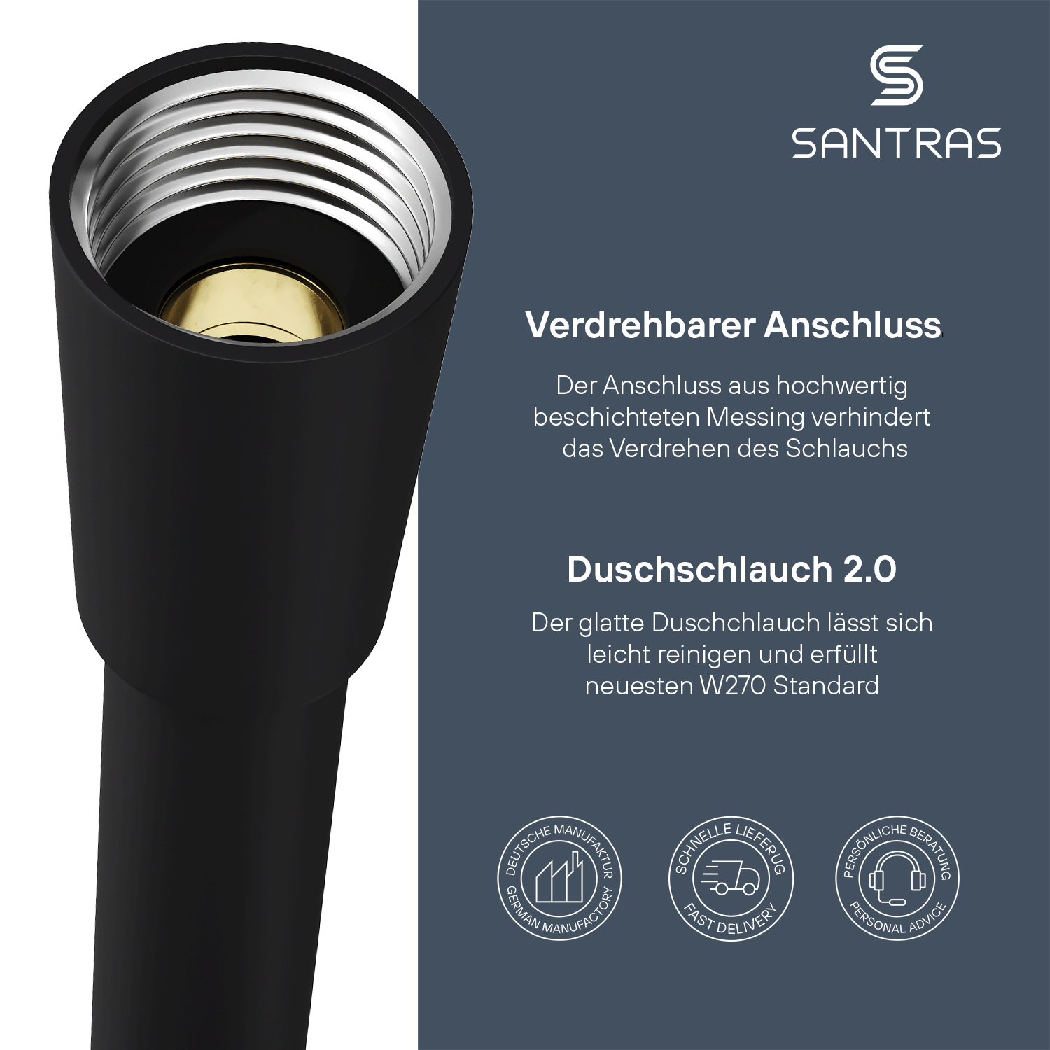 SANTRAS® Kunststoffschlauch in Schwarz-Matt