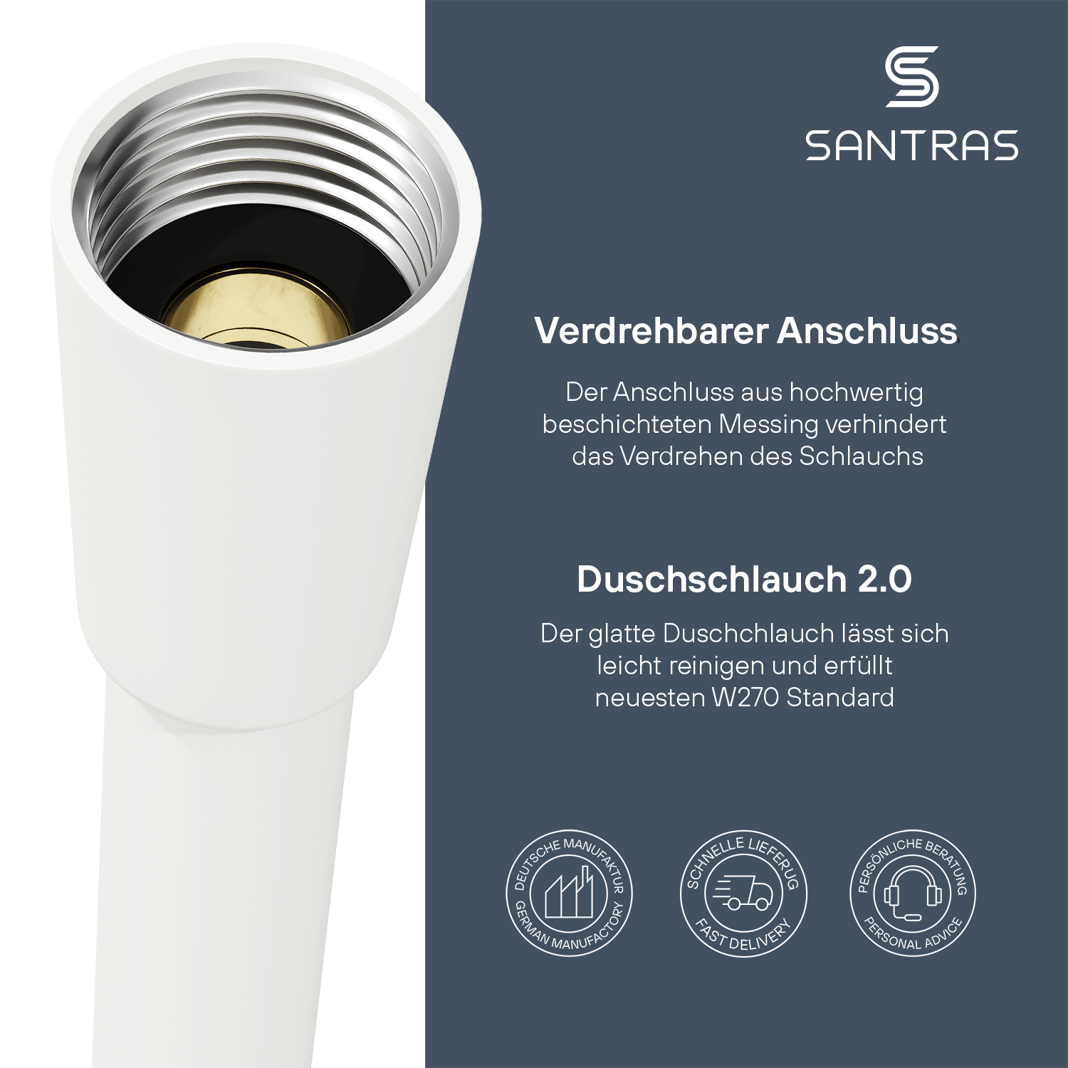 SANTRAS® Kunststoffschlauch in Weiß-Matt