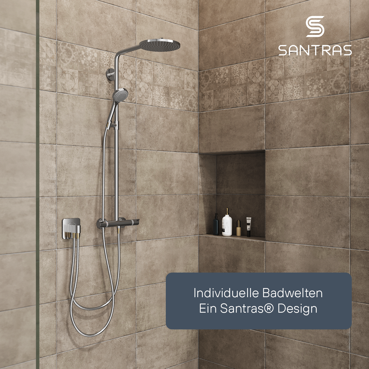 SANTRAS® Metallschlauch in Chrom / Edelmessing