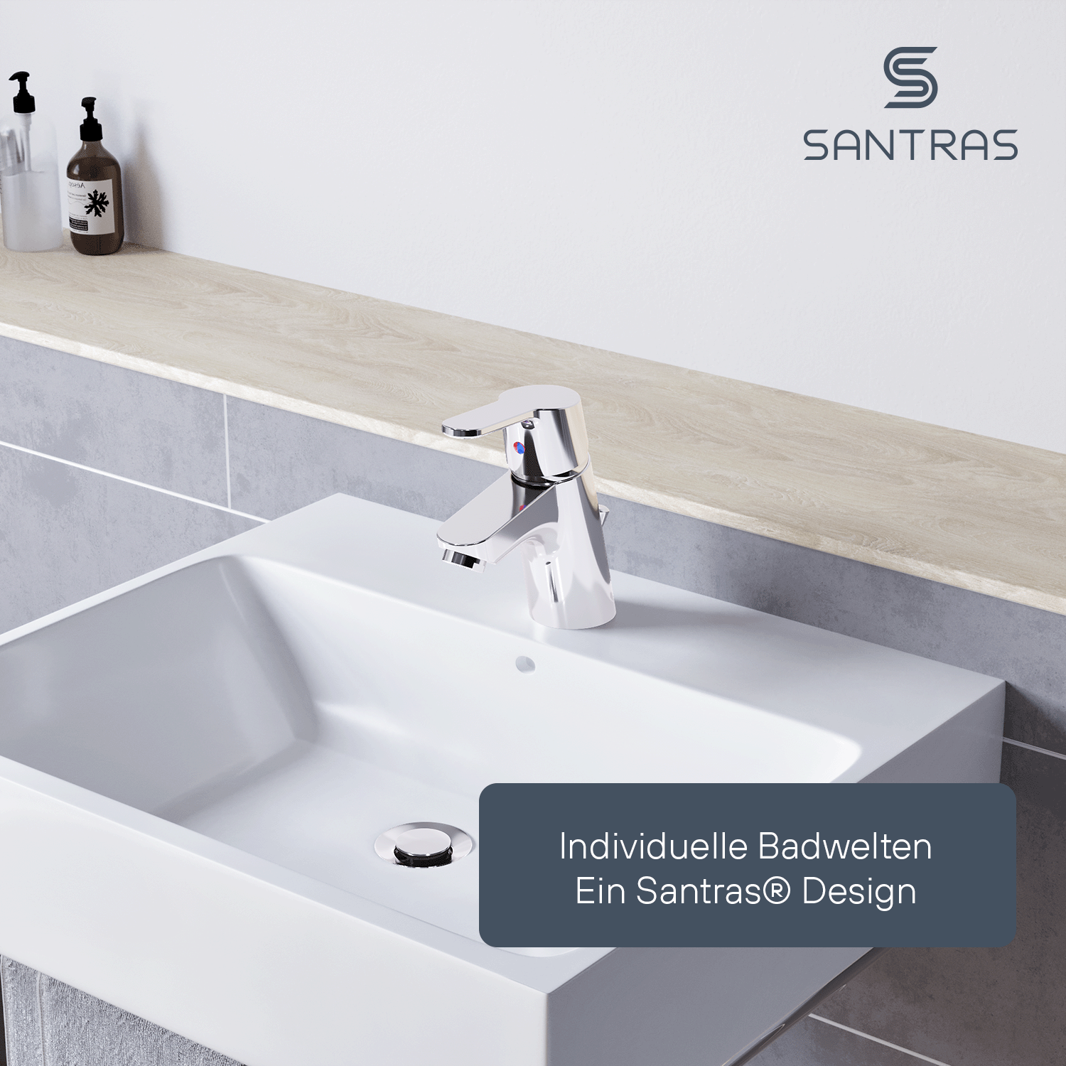 SANTRAS® Exzenter-Ablaufgarnitur in Chrom