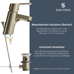 SANTRAS® Exzenter-Ablaufgarnitur in Edelmessing