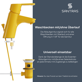 SANTRAS® Exzenter-Ablaufgarnitur in Gelb