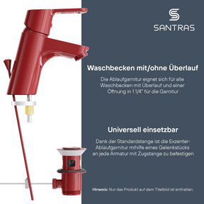 SANTRAS® Exzenter-Ablaufgarnitur in Rot