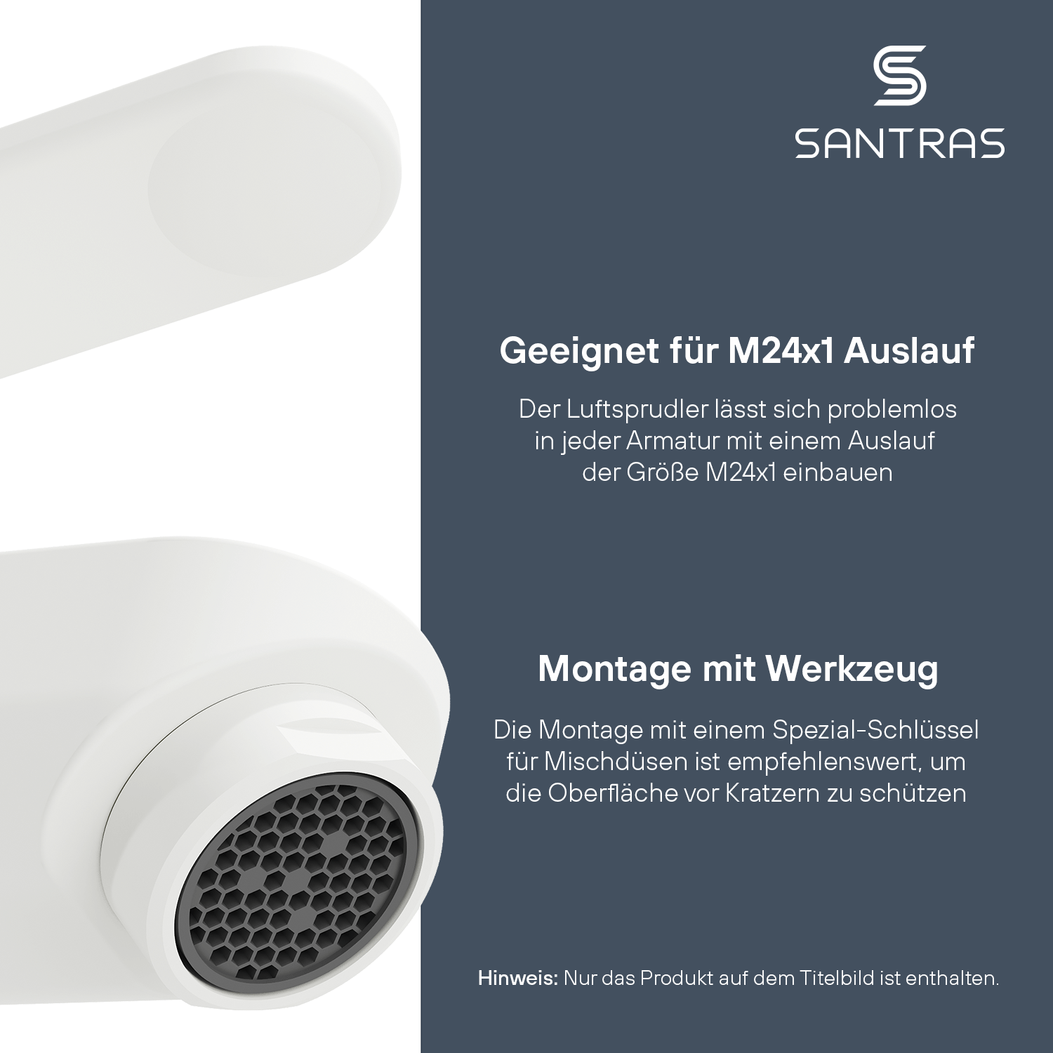 SANTRAS® Luftsprudler M24 in Weiß Matt