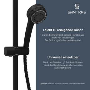 SANTRAS® Handbrause Multiperla in Schwarz-Matt