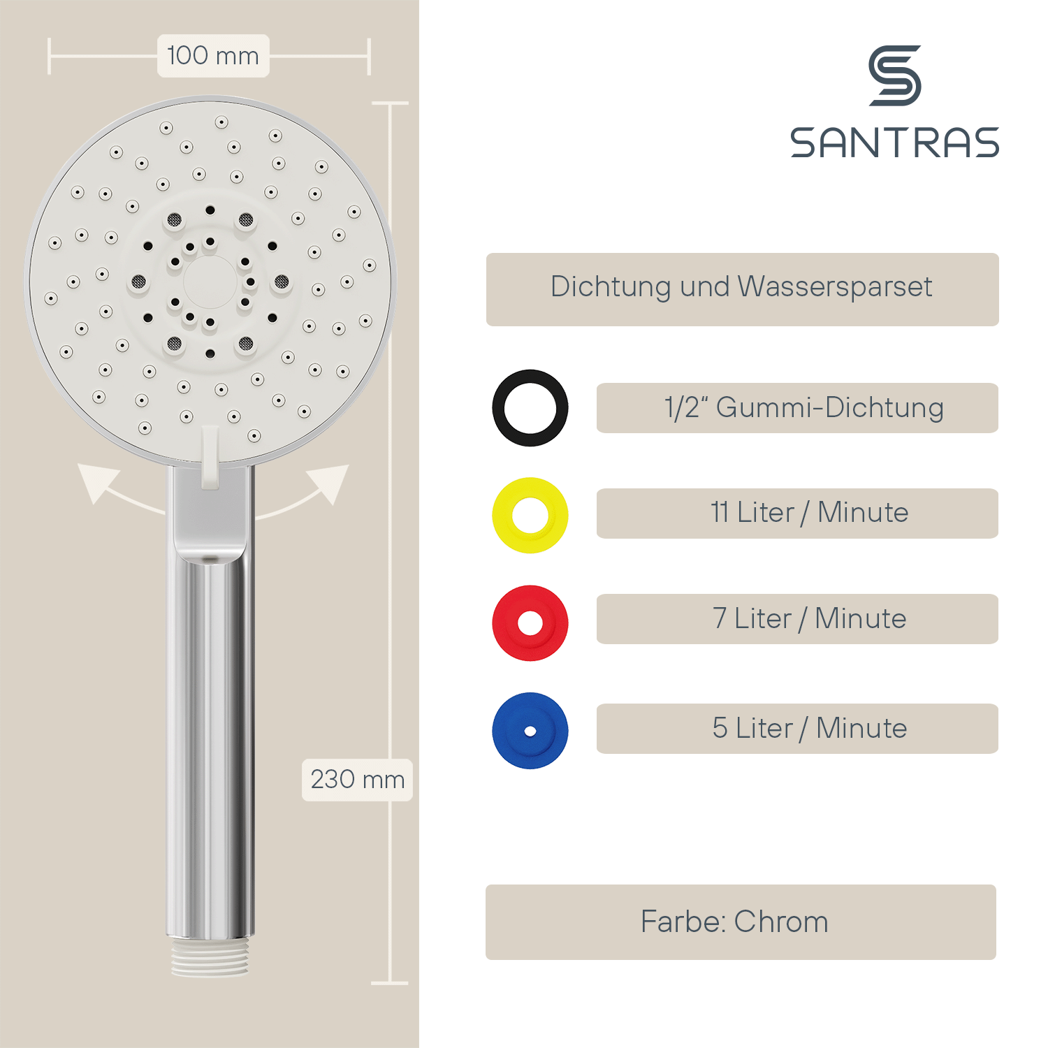 SANTRAS® Handbrause Platinum