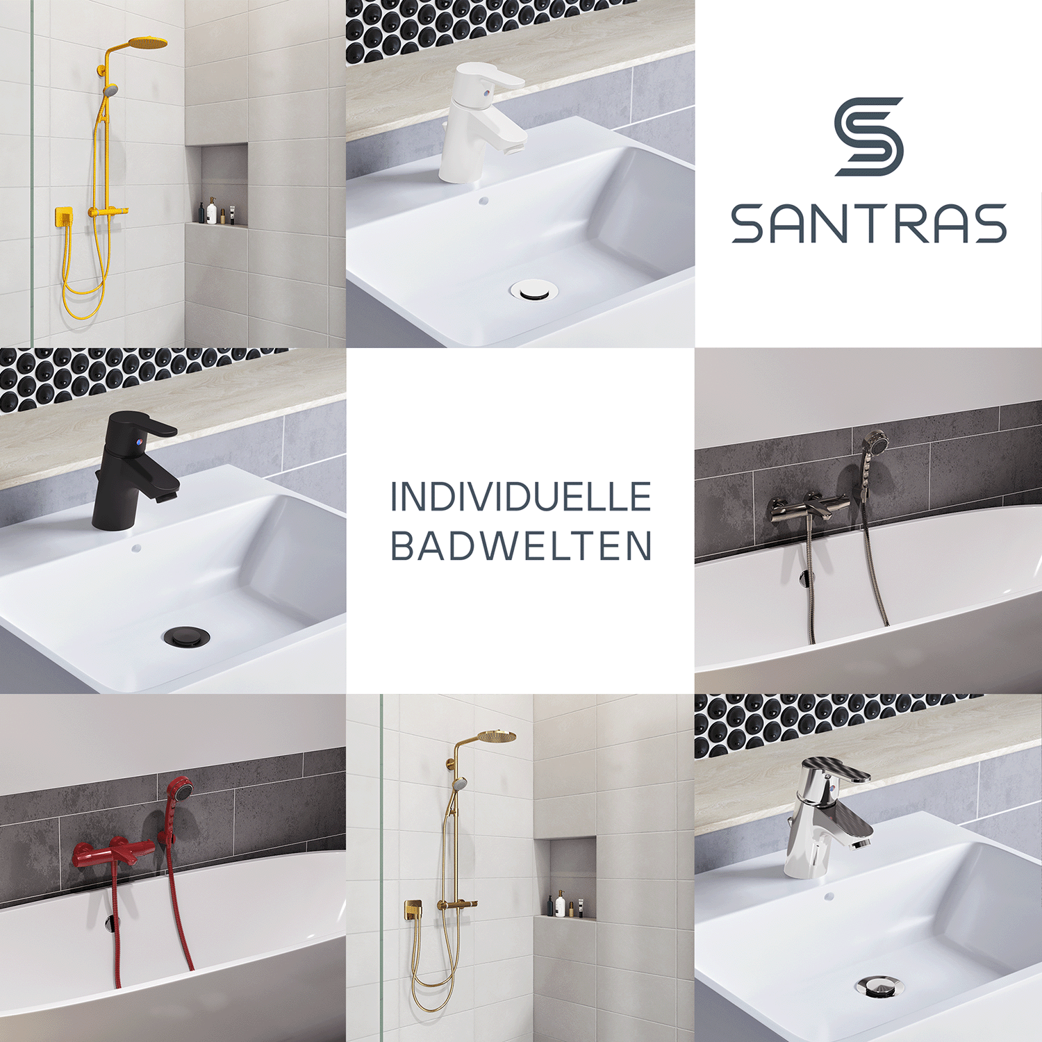 SANTRAS® Exzenter-Ablaufgarnitur in Chrom